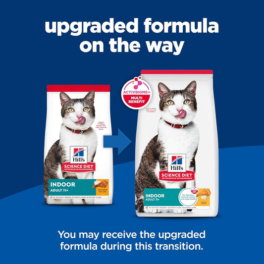 Indoor, Senior Adult 11+, Easy Litter Box Cleanup, Dry Cat Food, Chicken Recipe, 7 Lb Bag