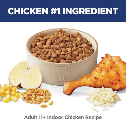 Indoor, Senior Adult 11+, Easy Litter Box Cleanup, Dry Cat Food, Chicken Recipe, 7 Lb Bag