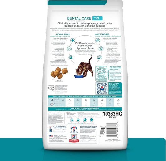 T/D Dental Care Chicken Flavor Dry Cat Food, Veterinary Diet, 8.5 Lb. Bag