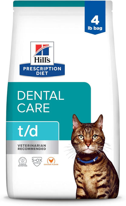 T/D Dental Care Chicken Flavor Dry Cat Food, Veterinary Diet, 8.5 Lb. Bag