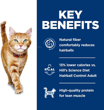 Hairball Control Light, Adult 1-6, Weight Management & Hairball Control Support, Dry Cat Food, Chicken Recipe, 15.5 Lb Bag