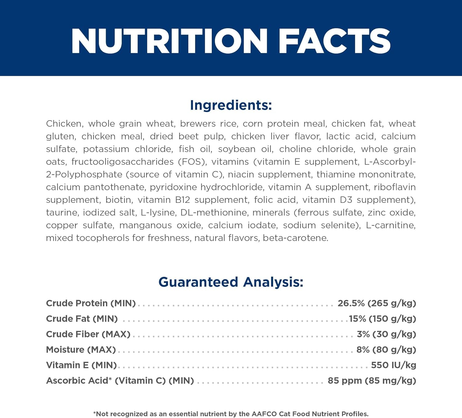 Adult 7+, Senior Adult 7+ Premium Nutrition, Dry Cat Food, Chicken Recipe, 4 Lb Bag