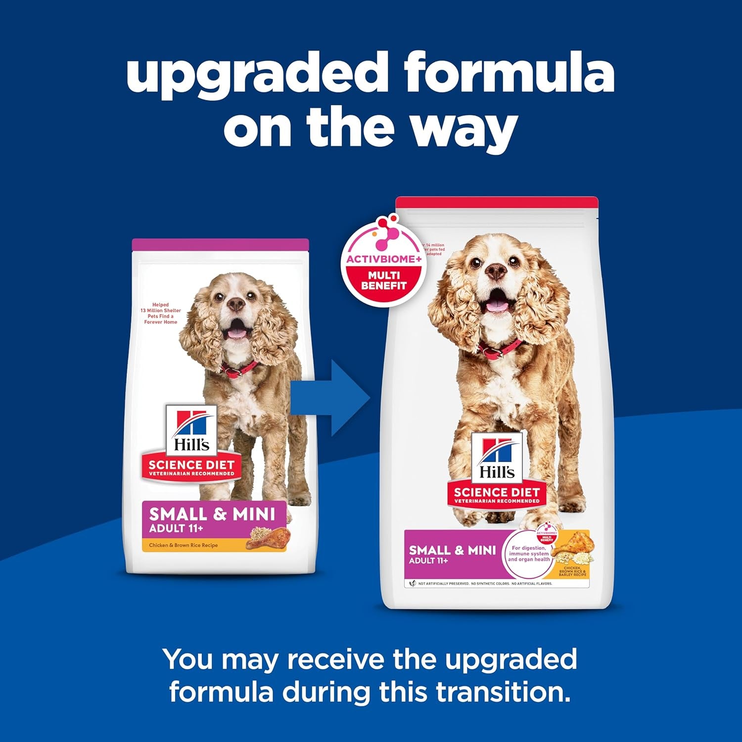 Small & Mini, Senior Adult 11+, Small & Mini Breeds Senior Premium Nutrition, Dry Dog Food, Chicken, Brown Rice & Barley, 15.5 Lb Bag