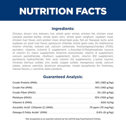 Small & Mini, Senior Adult 11+, Small & Mini Breeds Senior Premium Nutrition, Dry Dog Food, Chicken, Brown Rice & Barley, 15.5 Lb Bag