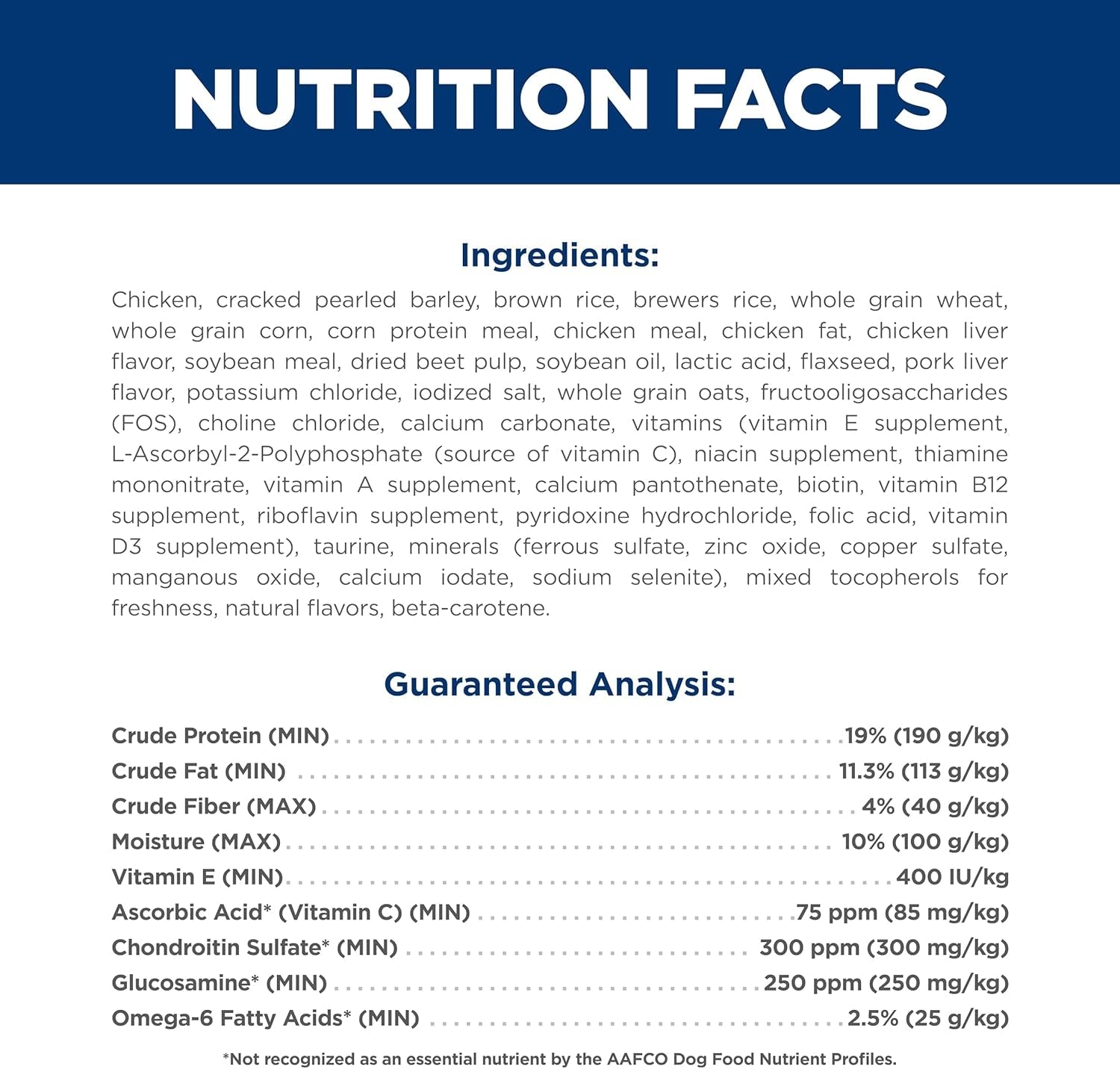 Large Breed Adult Dry Dog Food 1-5, Quality Protein for Joint Support & Lean Muscles, Chicken & Barley, 35 Lb. Bag