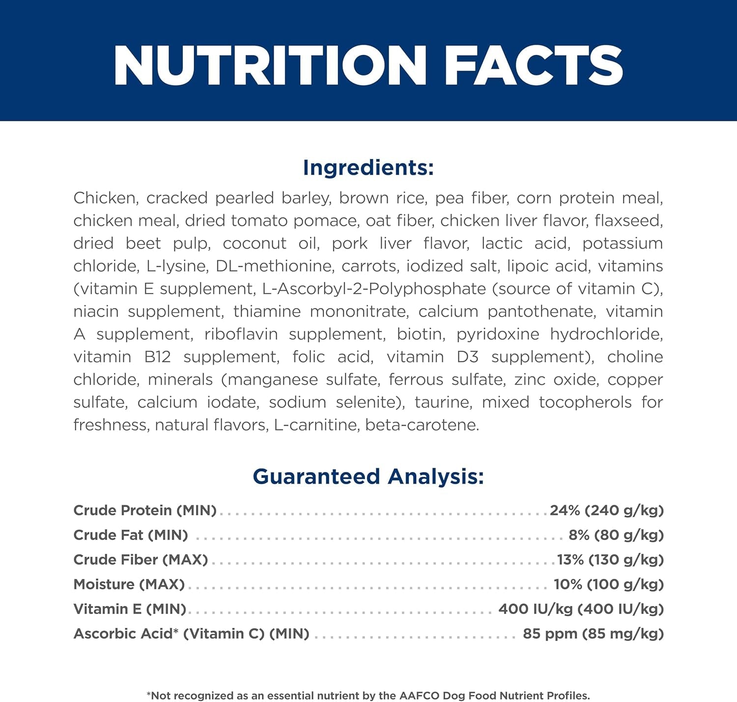 Perfect Weight Large Breed Adult Dry Dog Food 1-5, Quality Protein for Weight Management Support, Chicken Recipe, 25 Lb. Bag