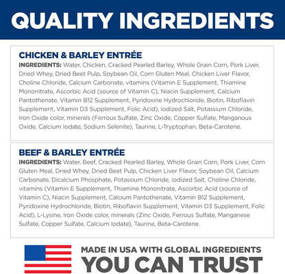 Adult 7+, Senior Adult 7+ Premium Nutrition, Wet Dog Food, Variety Pack: Chicken & Barley; Beef & Barley Loaf, 13 Oz Can Variety Pack, Case of 12