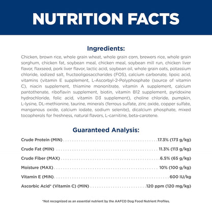 Small & Mini, Senior Adult 7+, Small & Mini Breeds Senior Premium Nutrition, Dry Dog Food, Chicken, Brown Rice, & Barley, 15.5 Lb Bag