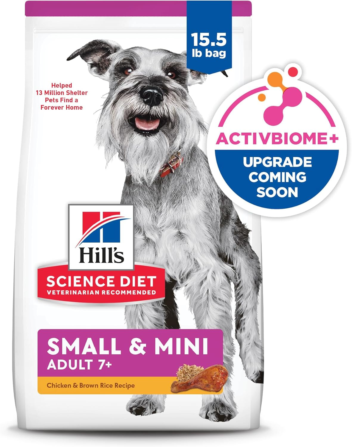 Small & Mini, Senior Adult 7+, Small & Mini Breeds Senior Premium Nutrition, Dry Dog Food, Chicken, Brown Rice, & Barley, 15.5 Lb Bag