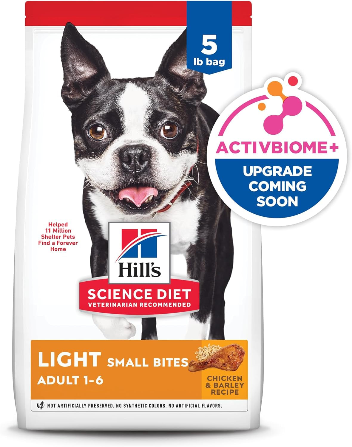 Light , Adult 1-6, Weight Management Support, Small Kibble, Dry Dog Food, Chicken & Barley, 5 Lb Bag