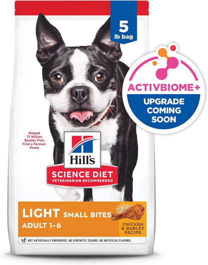 Light , Adult 1-6, Weight Management Support, Small Kibble, Dry Dog Food, Chicken & Barley, 5 Lb Bag