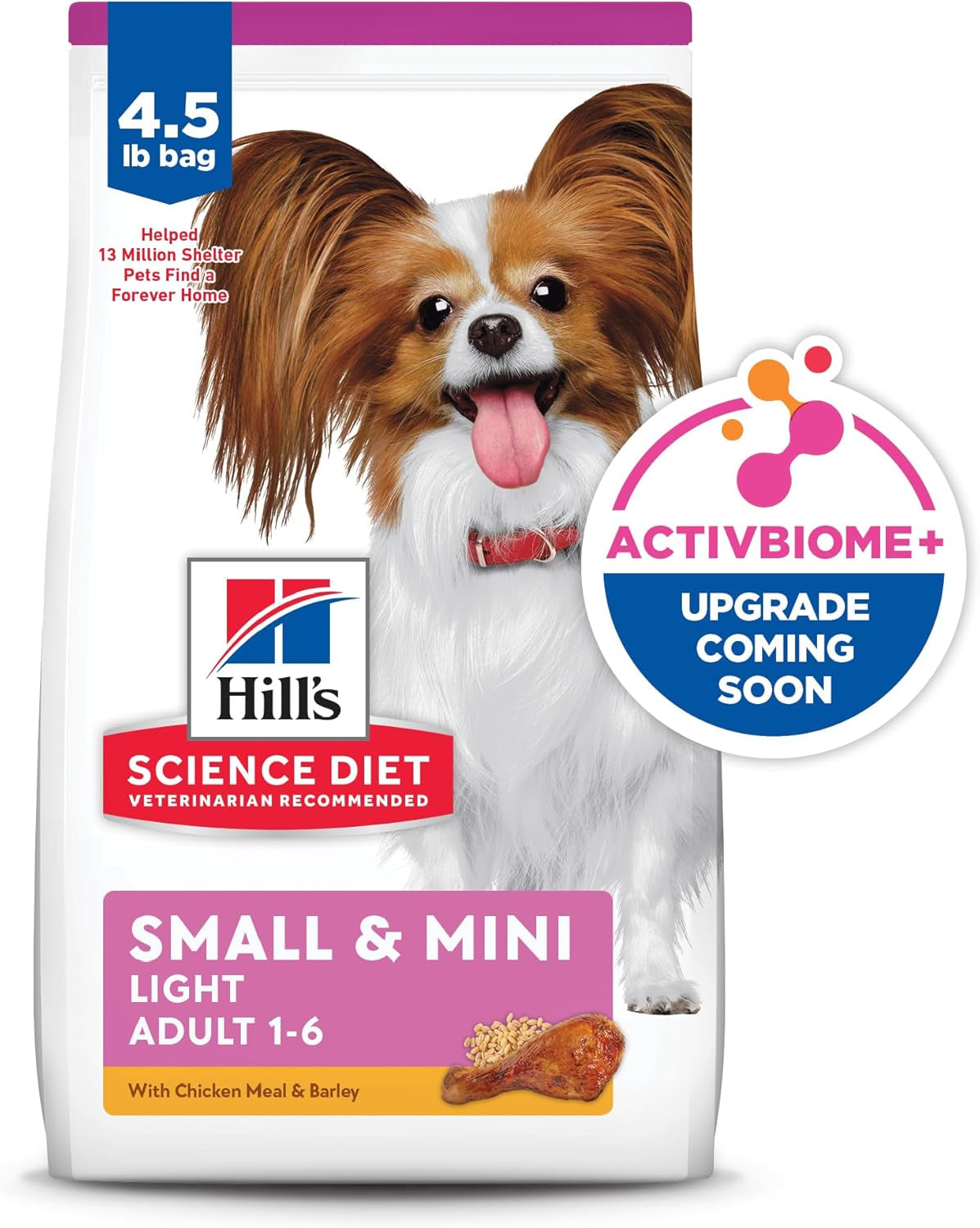 Light , Adult 1-6, Small & Mini Breeds Weight Management Support, Dry Dog Food, Chicken & Barley, 4.5 Lb Bag