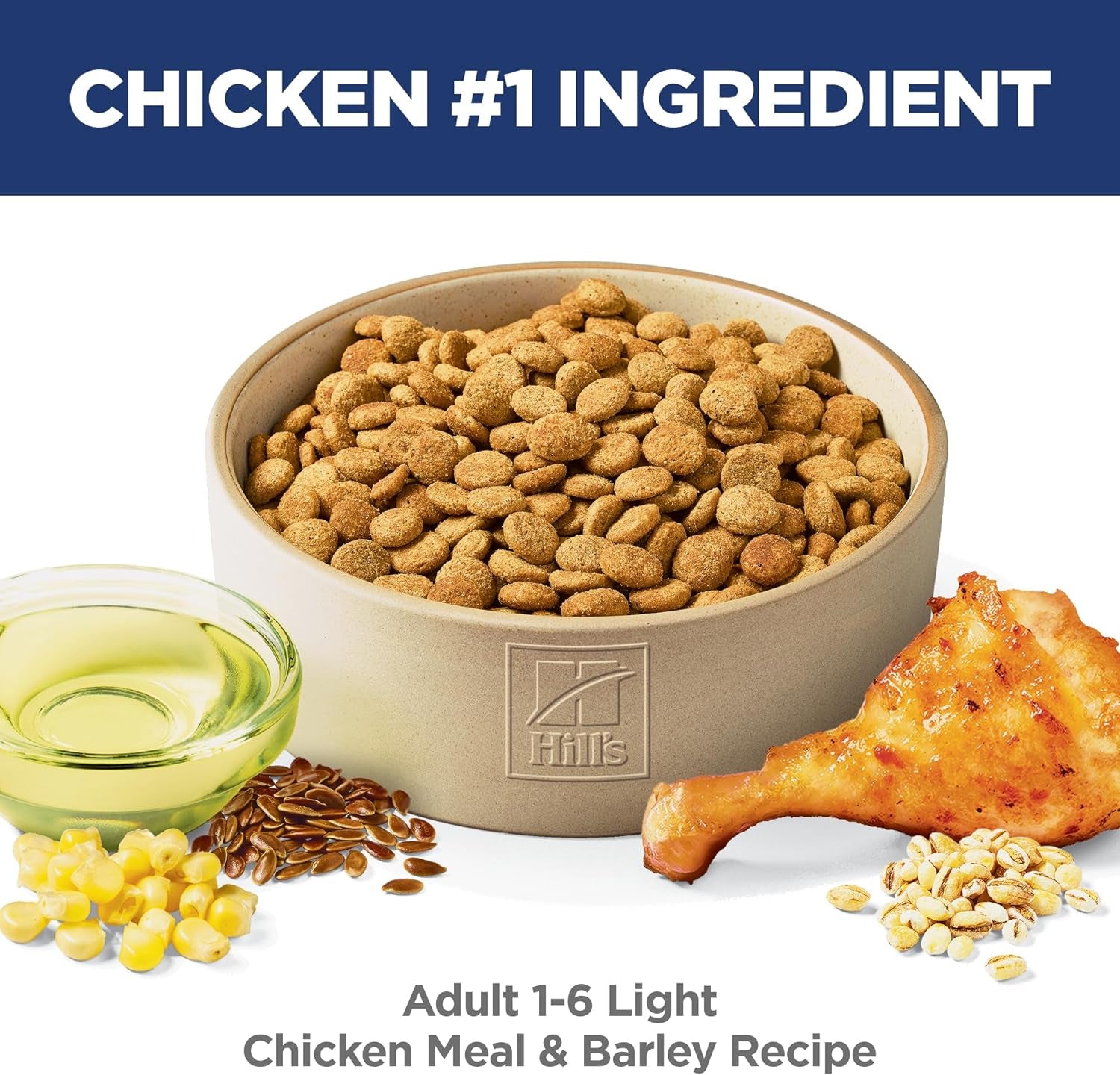 Light , Adult 1-6, Weight Management Support, Dry Dog Food, Chicken & Barley, 30 Lb Bag