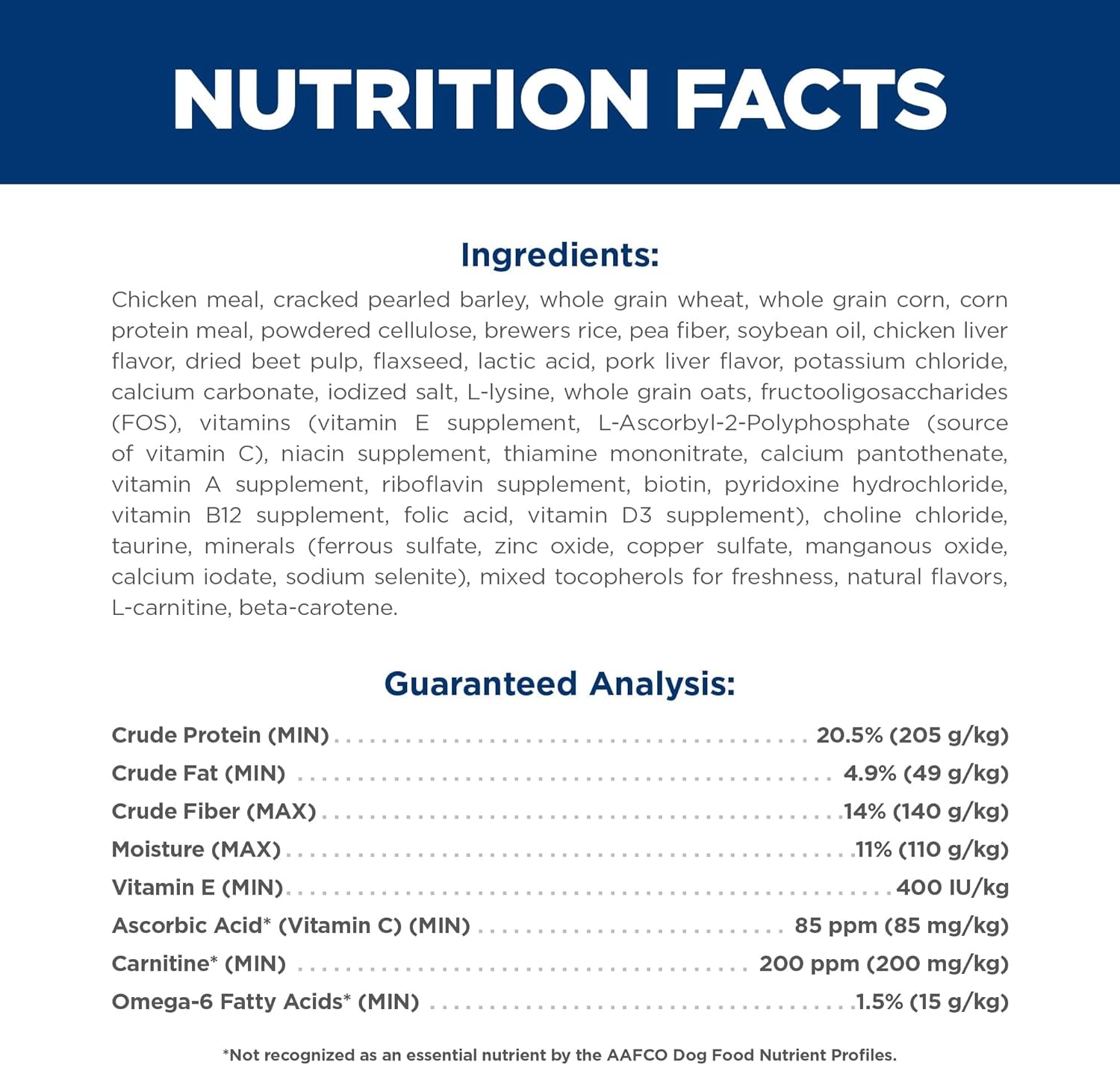 Light , Adult 1-6, Weight Management Support, Dry Dog Food, Chicken & Barley, 30 Lb Bag
