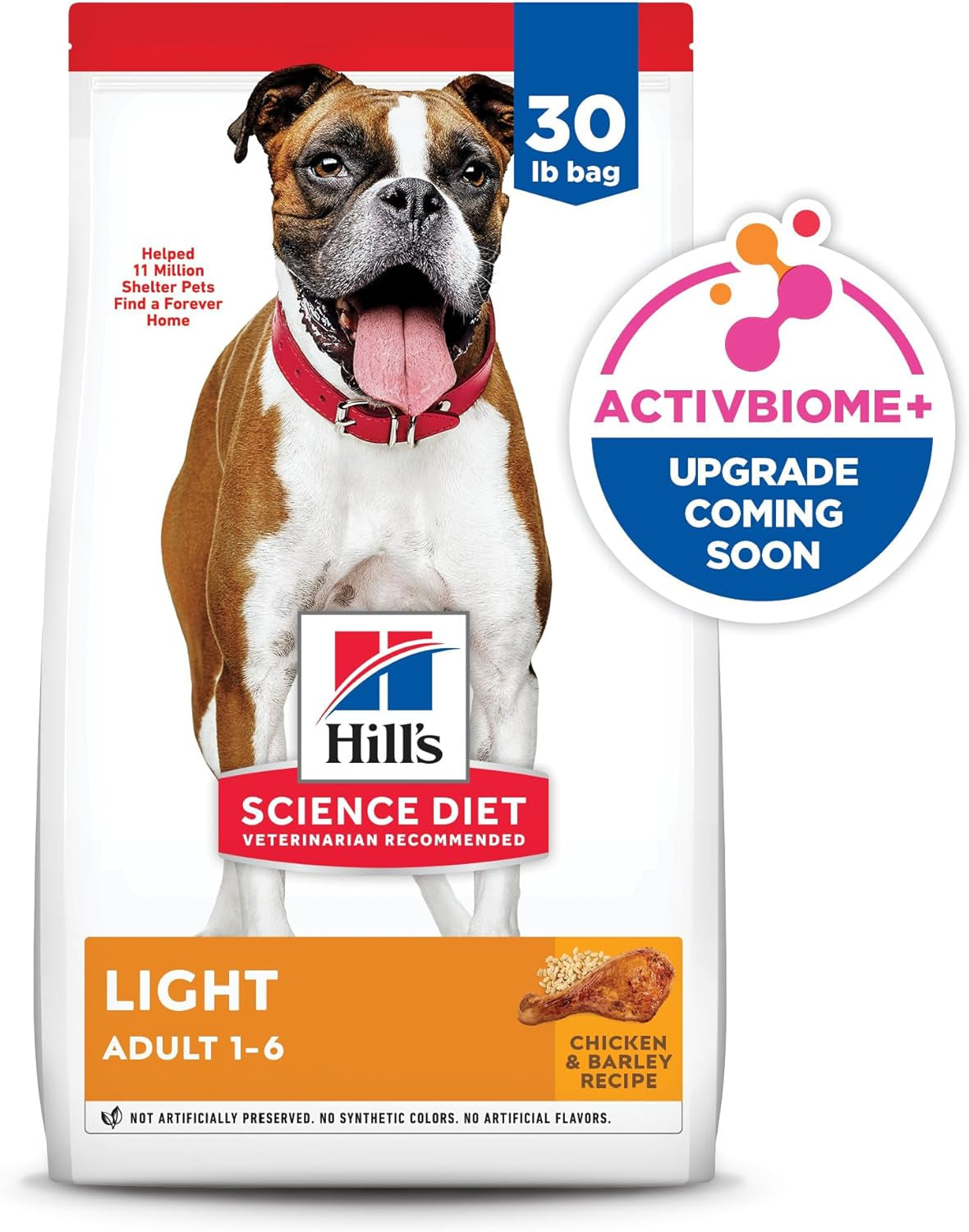 Light , Adult 1-6, Weight Management Support, Dry Dog Food, Chicken & Barley, 30 Lb Bag