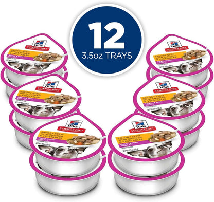 Small & Mini, Senior Adult 7+, Small & Mini Breeds Senior Premium Nutrition, Wet Dog Food, Chicken & Vegetables Stew, 3.5 Oz Tray, Case of 12