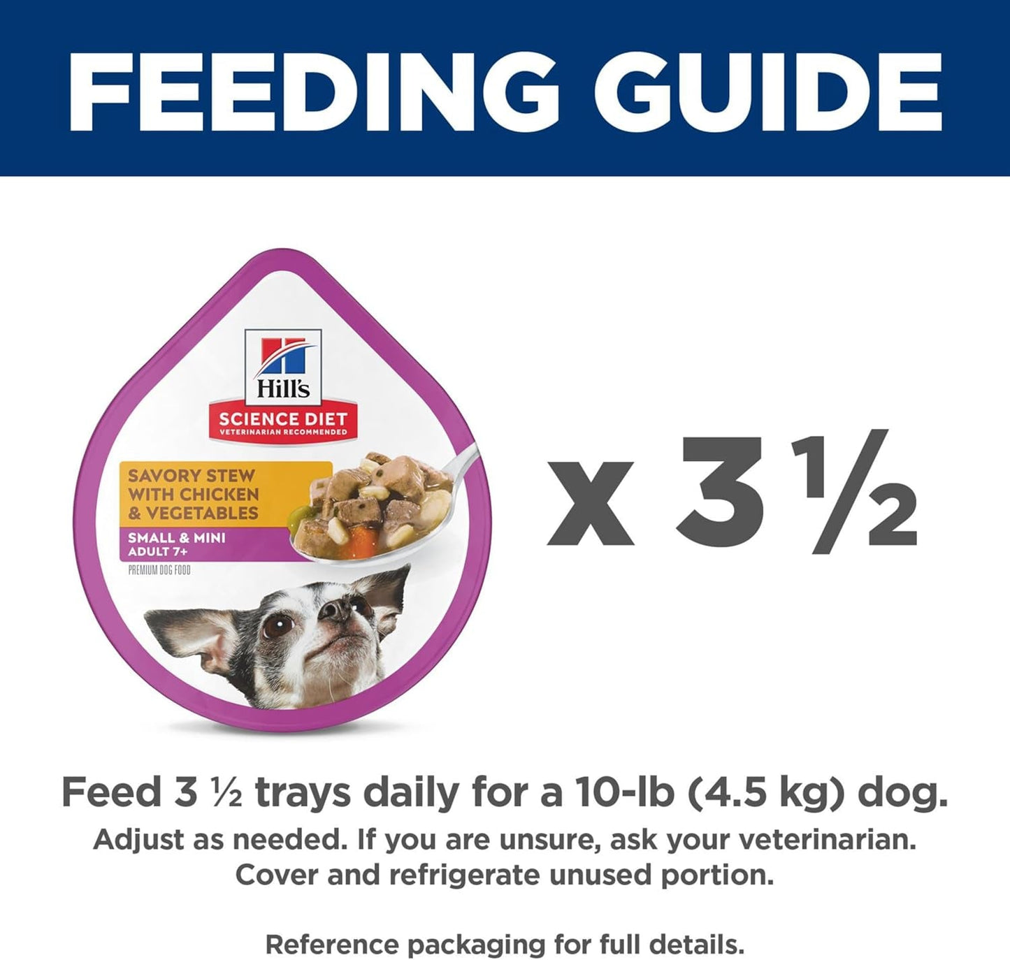 Small & Mini, Senior Adult 7+, Small & Mini Breeds Senior Premium Nutrition, Wet Dog Food, Chicken & Vegetables Stew, 3.5 Oz Tray, Case of 12