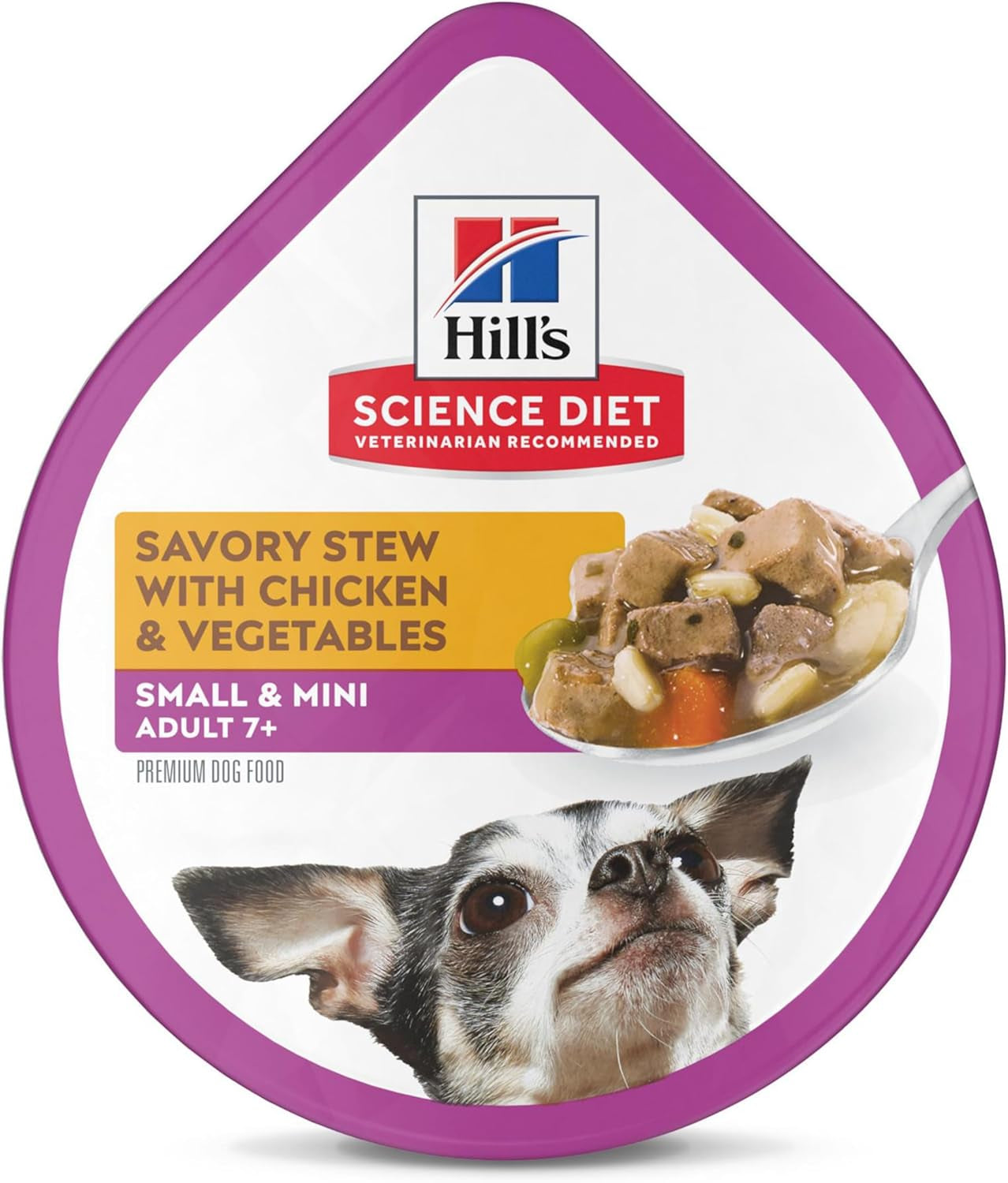 Small & Mini, Senior Adult 7+, Small & Mini Breeds Senior Premium Nutrition, Wet Dog Food, Chicken & Vegetables Stew, 3.5 Oz Tray, Case of 12