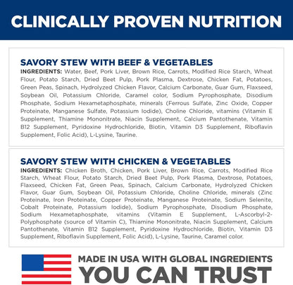 Small & Mini, Adult 1-6, Small & Mini Breeds Premium Nutrition, Wet Dog Food, Variety Pack: Chicken & Vegetables; Salmon & Vegetables Stew, 3.5 Oz Tray Variety Pack, Case of 12