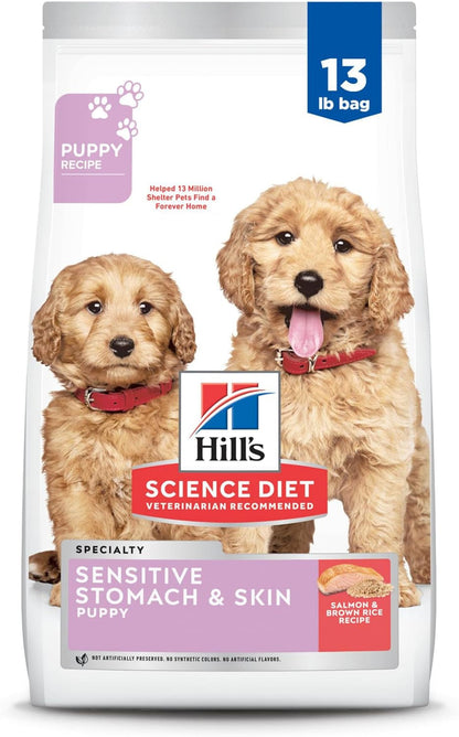 Sensitive Stomach & Skin, Puppy, Stomach & Skin Sensitivity Support, Dry Dog Food, Salmon & Brown Rice, 13 Lb Bag