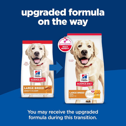 Large Breed Light Adult Dry Dog Food 1-5, Quality Protein for Weight Management Support, Chicken & Barley, 30 Lb. Bag