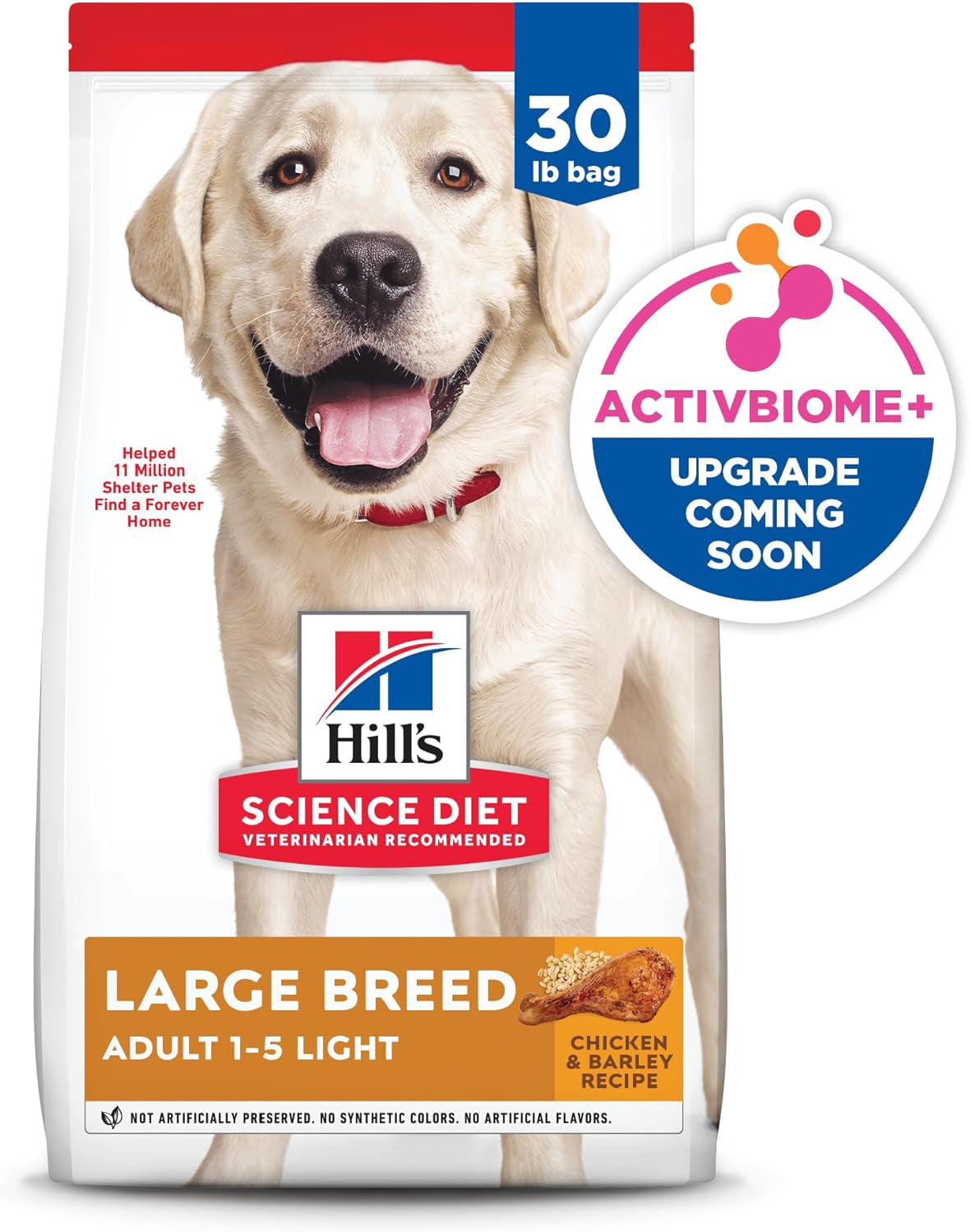 Large Breed Light Adult Dry Dog Food 1-5, Quality Protein for Weight Management Support, Chicken & Barley, 30 Lb. Bag