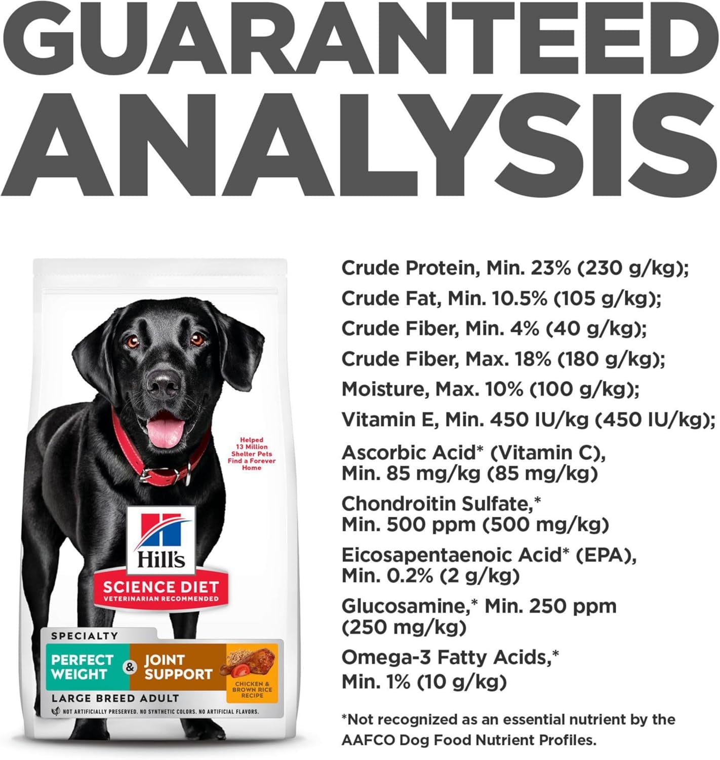 Perfect Weight & Joint Support Large Breed Adult Dry Dog Food 1-5,Quality Protein for Weight Management & Joint Support, Chicken & Brown Rice, 25 Lb. Bag