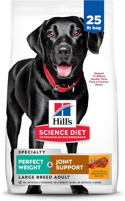 Perfect Weight & Joint Support Large Breed Adult Dry Dog Food 1-5,Quality Protein for Weight Management & Joint Support, Chicken & Brown Rice, 25 Lb. Bag