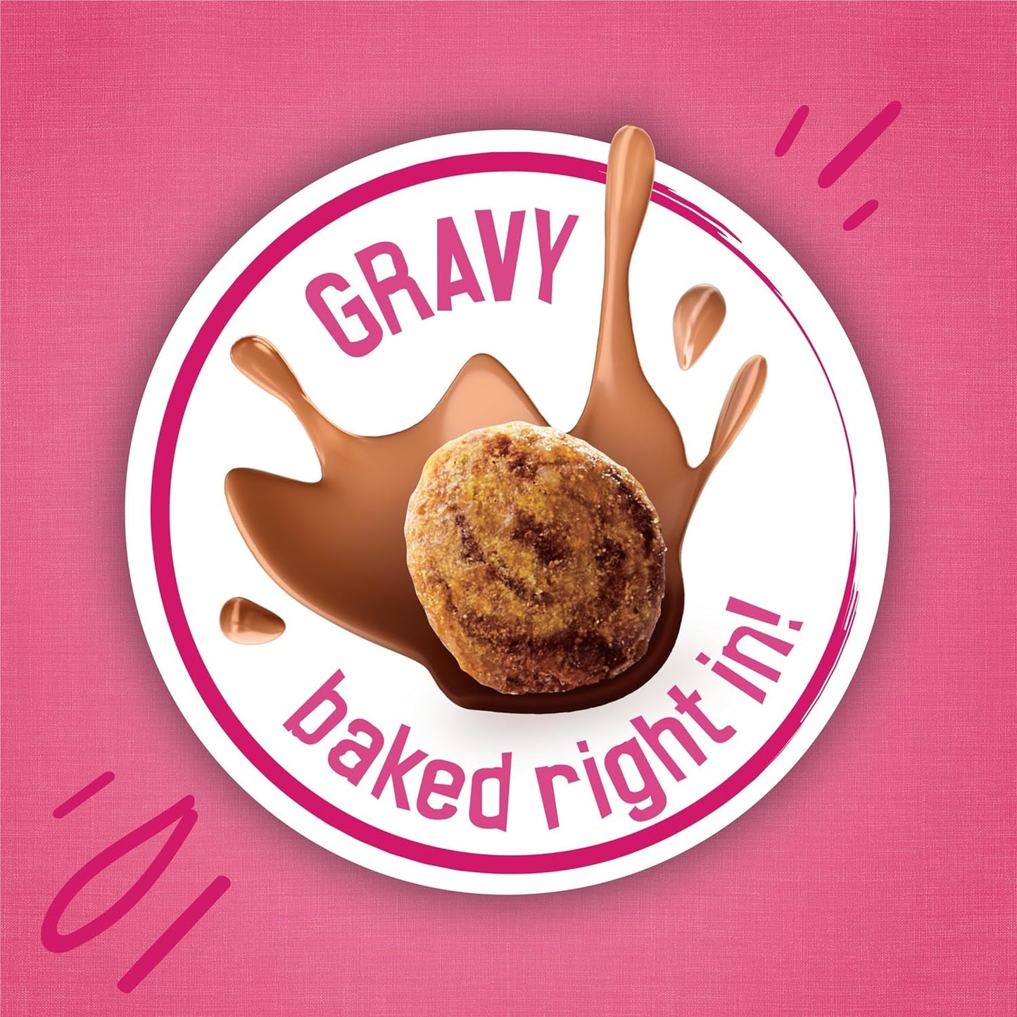 Purina  Gravy Swirlers with Flavors of Chicken, Salmon and Gravy Dry Cat Food - 3.15 Lb. Bag