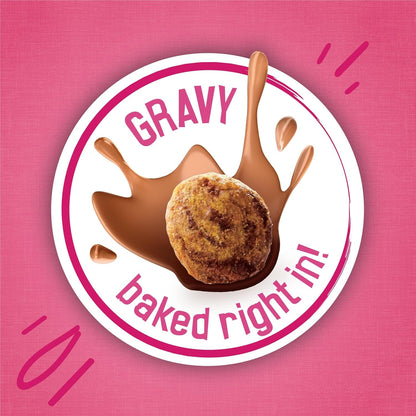 Purina  Gravy Swirlers with Flavors of Chicken, Salmon and Gravy Dry Cat Food - 3.15 Lb. Bag