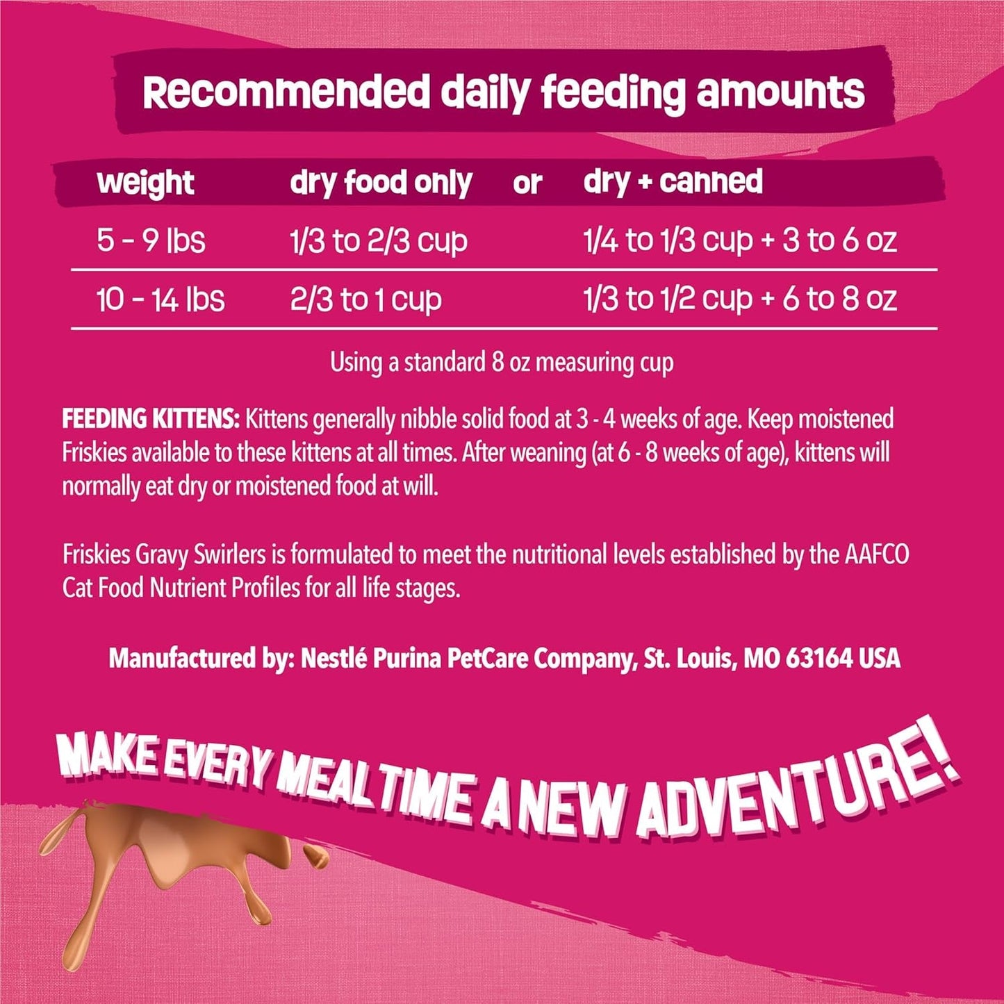 Purina  Gravy Swirlers with Flavors of Chicken, Salmon and Gravy Dry Cat Food - 3.15 Lb. Bag