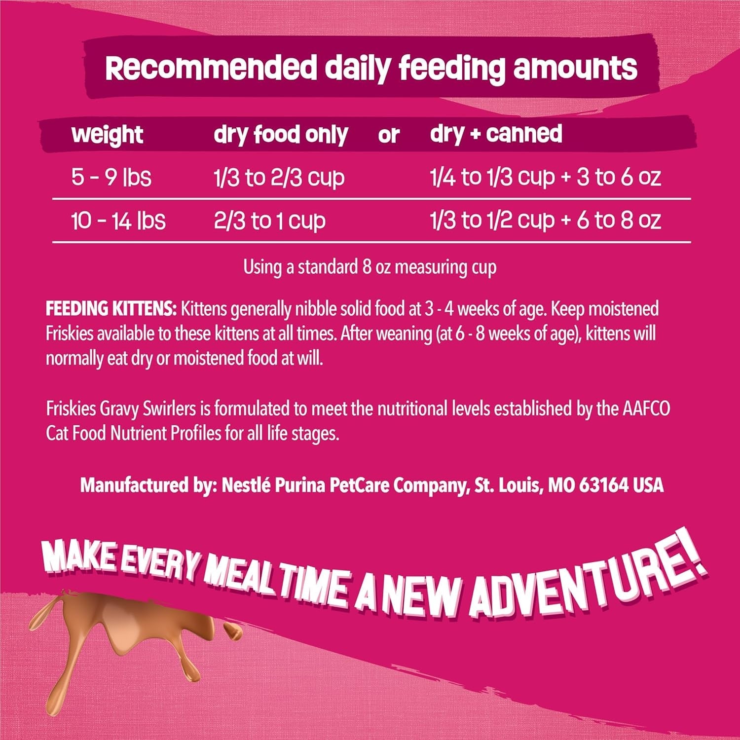 Purina  Gravy Swirlers with Flavors of Chicken, Salmon and Gravy Dry Cat Food - 3.15 Lb. Bag