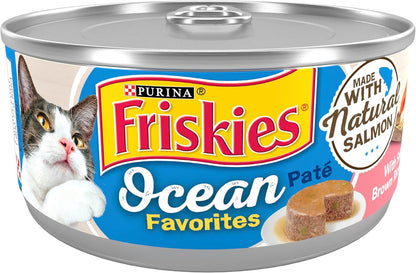 Purina  Wet Cat Food Pate Ocean Favorites with Natural Salmon, Brown Rice and Peas - (Pack of 24) 5.5 Oz. Cans