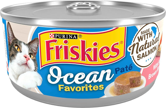 Purina  Wet Cat Food Pate Ocean Favorites with Natural Salmon, Brown Rice and Peas - (Pack of 24) 5.5 Oz. Cans