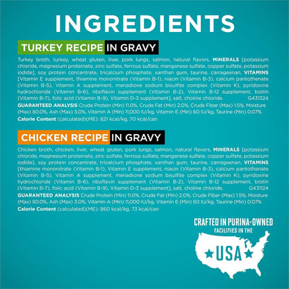 Natural, High Protein Cat Food Variety Pack, Turkey, Chicken and Tuna Recipes - (2 Packs of 12) 3 Oz. Cans