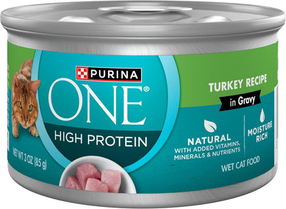 Natural, High Protein Cat Food Variety Pack, Turkey, Chicken and Tuna Recipes - (2 Packs of 12) 3 Oz. Cans