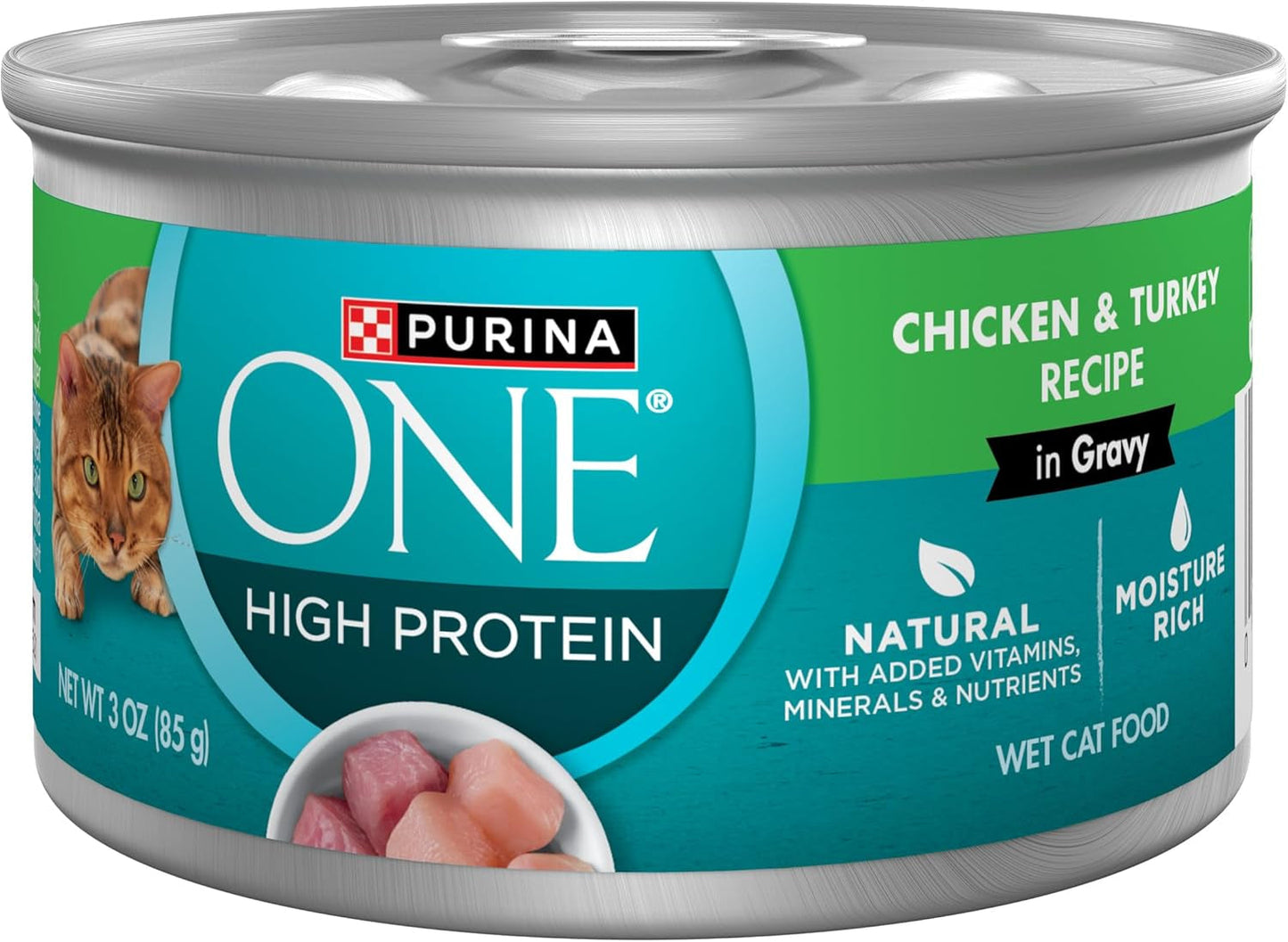 Natural, High Protein Cat Food Variety Pack, Turkey, Chicken and Tuna Recipes - (2 Packs of 12) 3 Oz. Cans