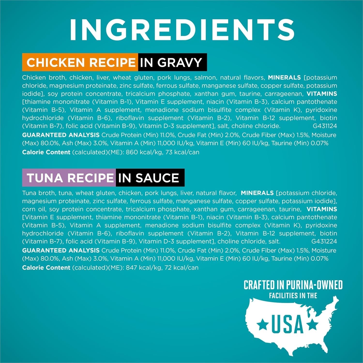 Natural, High Protein Cat Food Variety Pack, Chicken, Tuna, Salmon and Trout Recipes - (Pack of 24) 3 Oz. Cans