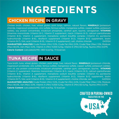 Natural, High Protein Cat Food Variety Pack, Chicken, Tuna, Salmon and Trout Recipes - (Pack of 24) 3 Oz. Cans