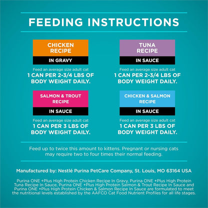 Natural, High Protein Cat Food Variety Pack, Chicken, Tuna, Salmon and Trout Recipes - (Pack of 24) 3 Oz. Cans