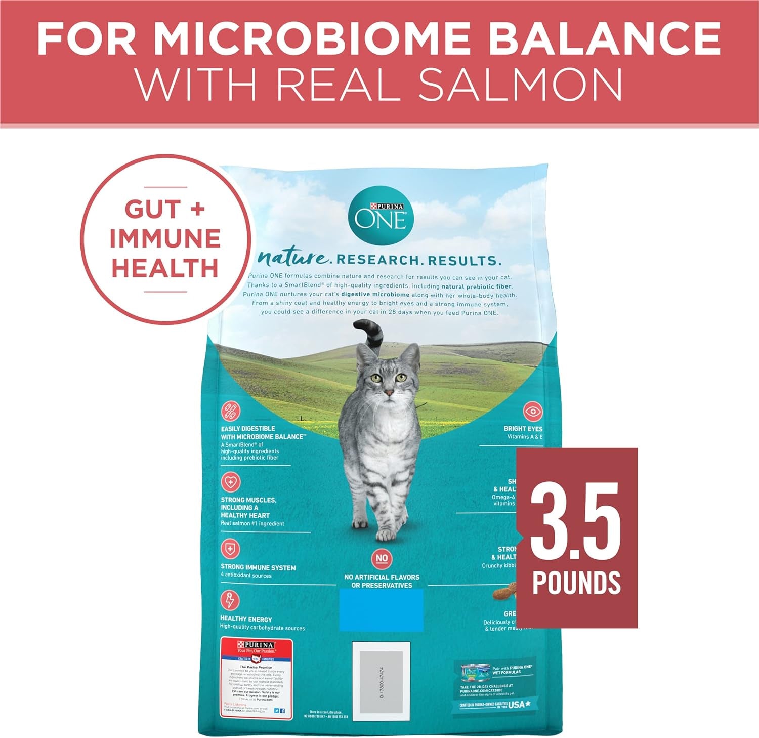 Natural Dry Cat Food, Tender Selects Blend with Real Salmon - 3.5 Lb. Bag