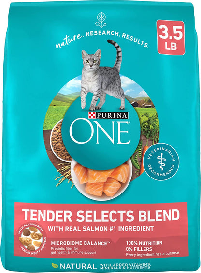 Natural Dry Cat Food, Tender Selects Blend with Real Salmon - 3.5 Lb. Bag