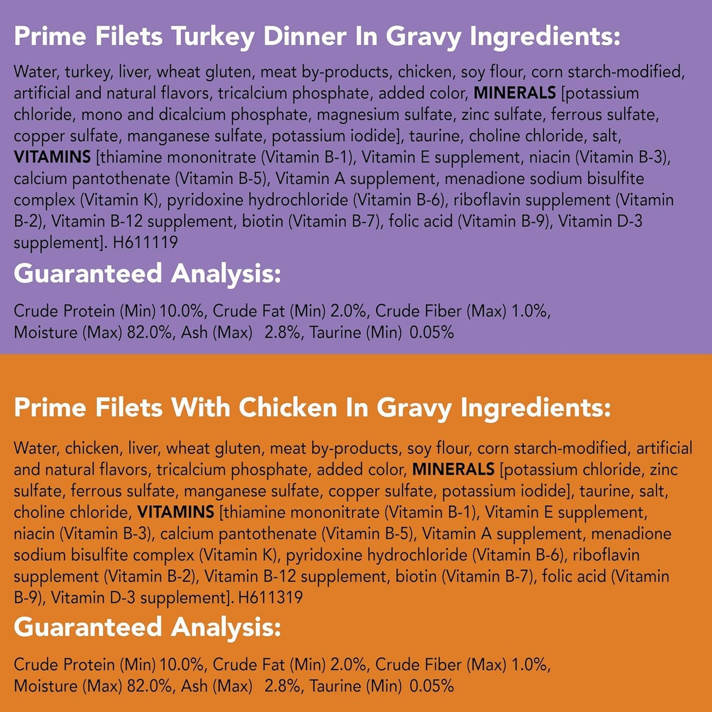 Purina  Gravy Wet Cat Food Variety Pack, Prime Filets & Shreds Turkey & Chicken Favorites - (40) 5.5 Oz. Cans