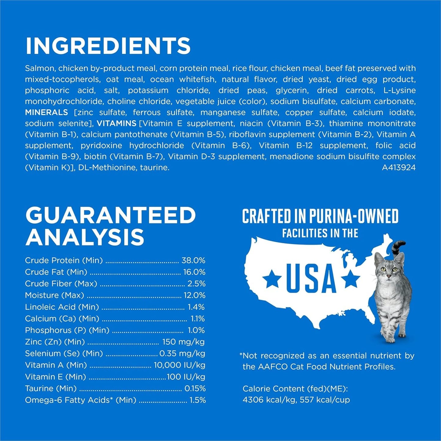 plus High Protein Cat Food Dry Salmon and Ocean Whitefish Cat Skin and Coat Health Formula - 3.5 Lb. Bag