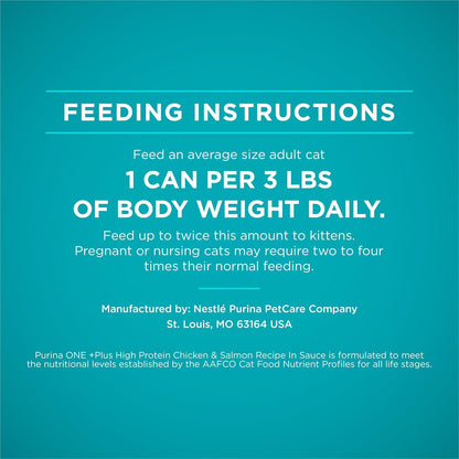 Natural, High Protein Cat Food, Chicken and Salmon Recipe in Sauce - (Pack of 24) 3 Oz. Pull-Top Cans