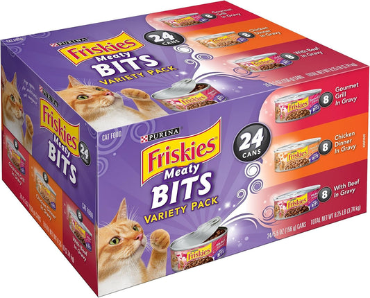 Wet Cat Food, Meaty Bitsvariety Pack, (24) 5.5 Oz Cans