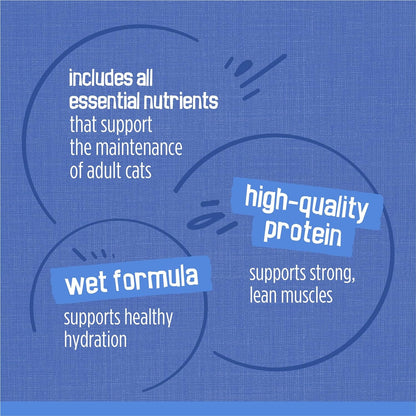 Purina  Wet Cat Food Variety Pack, Shreds with Beef, Turkey and Cheese Dinner, Chicken and Salmon Dinner, and with Ocean Whitefish and Tuna - (Pack of 40) 5.5 Oz. Cans