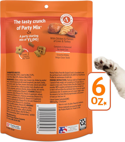 Purina  Cat Treats, Party Mix Original Crunch - (Pack of 6) 6 Oz. Pouches
