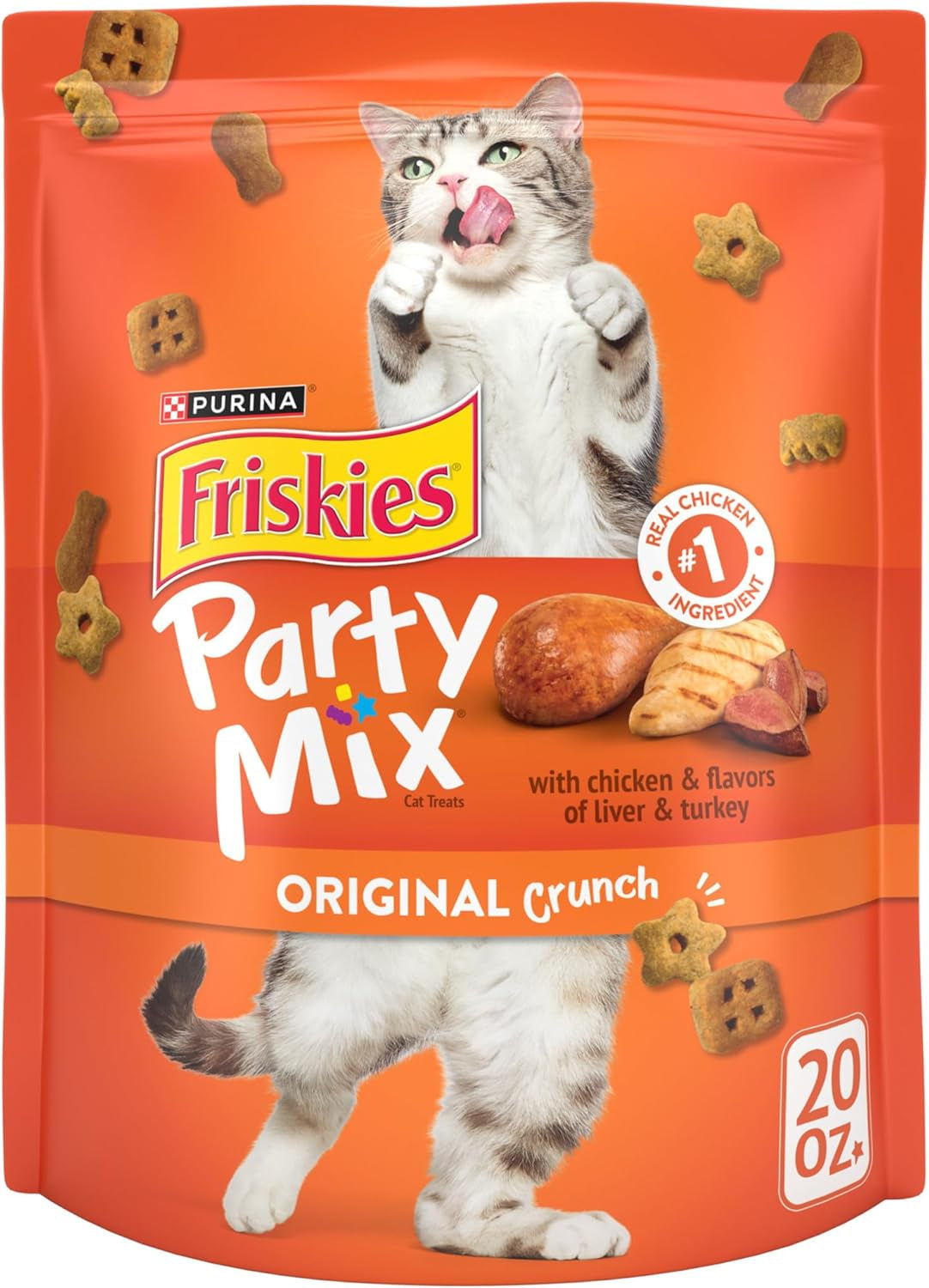 Purina  Cat Treats, Party Mix Original Crunch - (Pack of 6) 6 Oz. Pouches