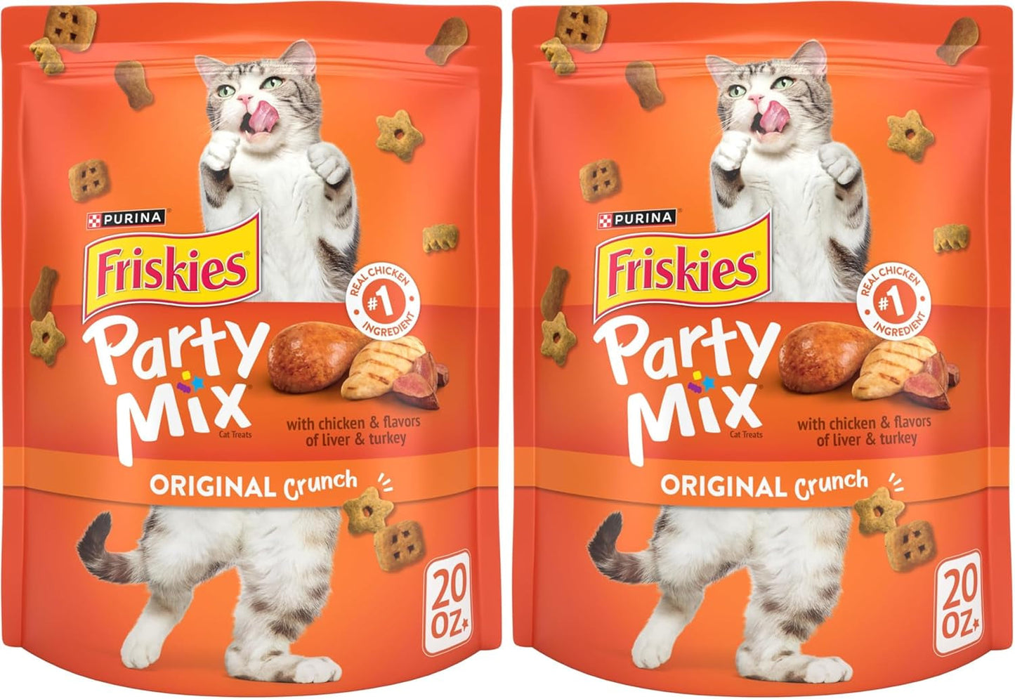 Purina  Cat Treats, Party Mix Original Crunch - (Pack of 6) 6 Oz. Pouches